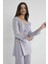 Kadın Penye Dantelli Pijama Takımı 1241 Royal 3