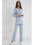 Kadın Penye Dantelli Pijama Takımı 1241 Mist 1
