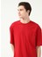 Bisiklet Yaka Baskılı Kırmızı Erkek T-Shirt TC9011BASIC Cepli 1
