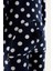 Kadın Lacivert Tavşan Puanlı Arka Fermuarlı Polar Tulum Pijama 6