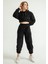 Kapüşonlu Crop Boy Oversize Kadın Sweatshirt 2