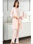 Kadın Bordo 3'lü Emzirme Detaylı Uzun Kollu Lohusa Pijama Gecelik Takımı 3845 TP-3845 1