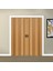 170 x 215 Meşe Renk Camsız Çift Açılım Pvc Akordiyon Katlanır Kapı - Frnakmodel-149 1