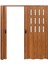 170 x 215 Ceviz Renk Camlı Çift Açılım Pvc Akordiyon Katlanır Kapı - Frnakmodel-155 4
