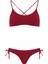 Shikoo Swimwear Straplez Ve Altı Bağcıklı Bordo Bikini Takımı 3