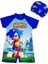 Erkek Çocuk Sonic Baskılı Bone Hediyeli Tam Vücut Şortlu Kollu Mayo Sezon 2022 1
