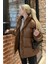 Kahverengi Basic Oversize Kadın Şişme Mont MG1582 3