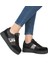Siyah Deri Ayakkabı Kadın Sneaker 115 20604-1 1