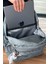 GRİ Sırt Çantası Okul Çantası Laptop ve Seyahat Çantası Su Geçirmez Spor Çantası 40X30X15cm 3