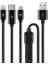 Alumicable 1m Type-C, Lightning, Micro USB Trio Şarj Kablosu Siyah 1