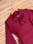Bordo Krep Boyundan Bağlamalı Bluz 3