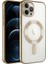 Caseworld Apple iPhone 13 Pro Mag Safe Özellikli Lens Korumalı Logo Gösteren Şeffaf Luxury Silikon Kılıf - Gold 1