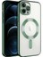 Caseworld Apple iPhone 12 Pro Mag Safe Özellikli Lens Korumalı Logo Gösteren Şeffaf Luxury Silikon Kılıf -Yeşil 1