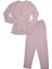 Kadın Pembe Beyaz Puanlı Bambu Uzun Kol Uzun Pantolon Orta Kalın Baharlık Rahat Pijama Takımı 19590 4