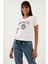 Brooklyn Baskılı Bisiklet Yaka Dar Kesim T Shirt Bayan T Shirt 5864581 1