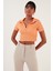 Slim Fit Polo V Yaka Crop Bluz Bayan Bluz 5865035 5