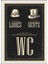 Retro Ahşap Levha " Ladıes & Gents Wc" 25X35CM Mdf 1
