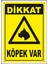 Uyarı ve Yönlendirme Levhaları " Dikkat Köpek VAR"25X35 cm Metal 1