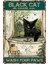 Ahşap Vintage Tablo " Black Cat Wash Your Paws" Ahşap Mdf 25X35 cm 1