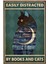 Ahşap Vintage Tablo " Easily Distracted By Books And Cats" Mdf 25X35CM 1