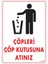 Uyari Levhalari "çöpleri Çöp Kutusuna Atiniz" Pvc 25*35 1
