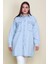 Kadın Mavi Salaş Kesim Çıtçıt Düğmeli Oversize Kot Tunik Ceket 65N28048 5