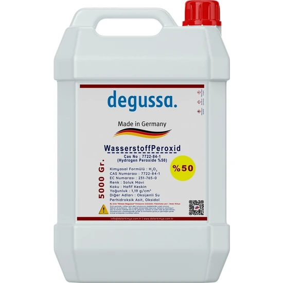 eBora Hidrojen Peroksit Alman Degussa | %50 | 5 Kg