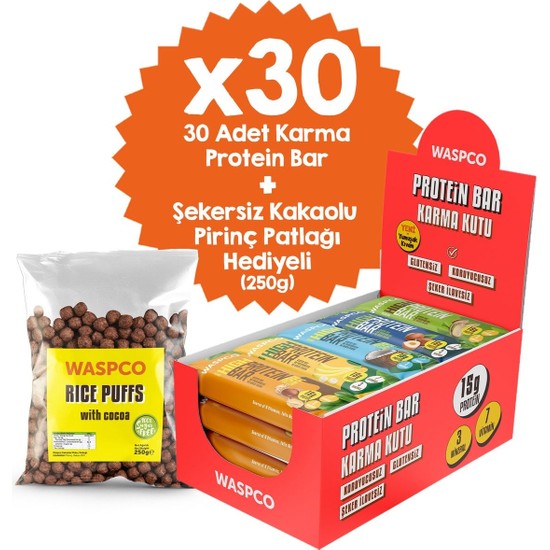 Waspco Yüksek Protein Bar Pirinç Patlağı Li Paket 50g X 30 Fiyatı