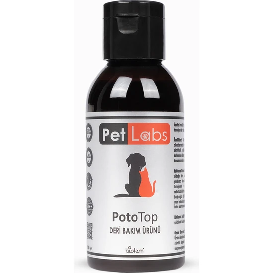 Pet Labs Poto Top 100 Ml.( Kedi ve Köpekler Için Pati Deri Meme Göz ve Kulak Temizlik Bakım Solüsyonu )
