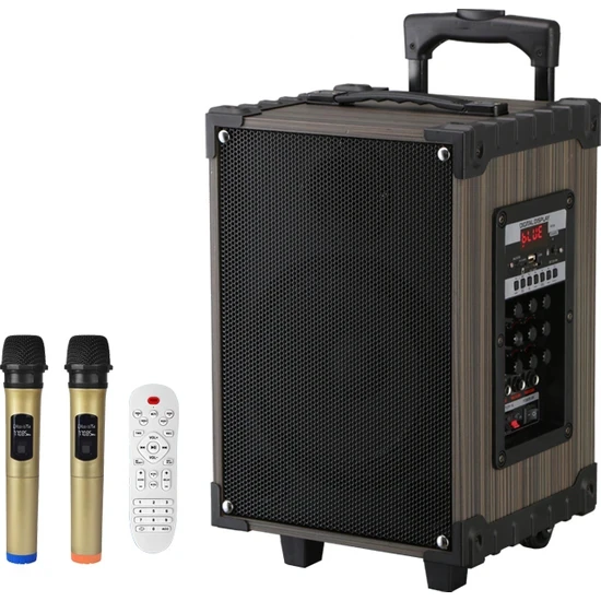Azunlar Özka Gsm LT-912 Süper Bass Kumandalı Şarjlı Çift Mikrofonlu Hoparlör Sistemi Taşınabilir Amfi