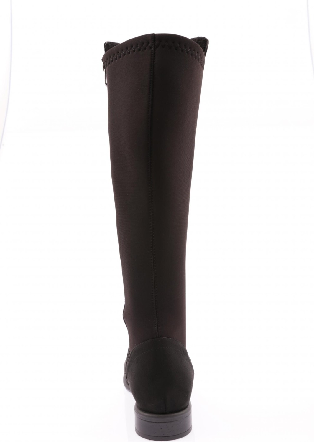 DGN 501 Kadın Knee High Flats Çizme 20K Siyah Suni Deri Arkası Stretch Şık Tasarım görsel 4