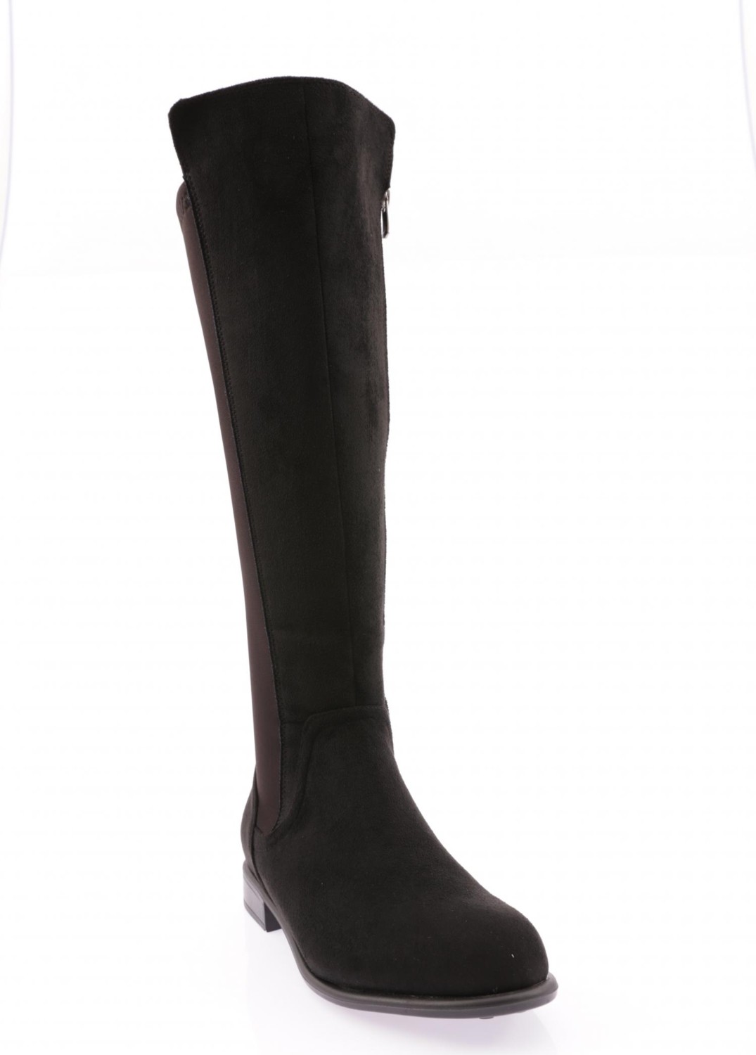 DGN 501 Kadın Knee High Flats Çizme 20K Siyah Suni Deri Arkası Stretch Şık Tasarım görsel 2