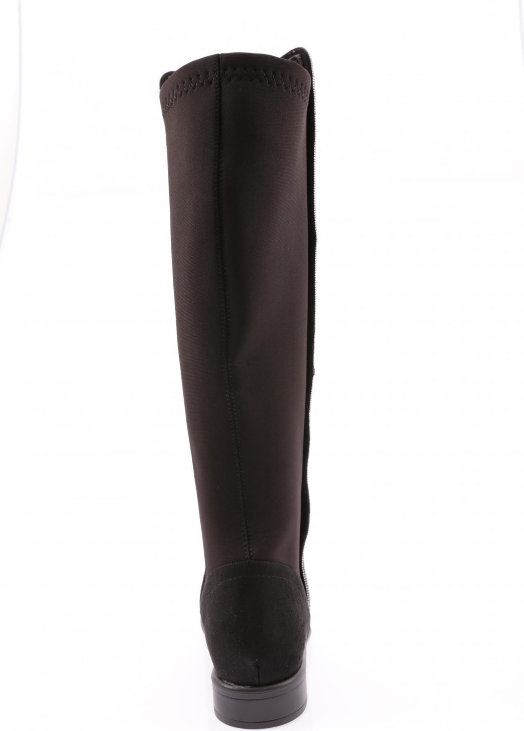 DGN 508 Kadın Arkası Stretch Yan Taşlı Şerit Knee High Flats Çizme görsel 4