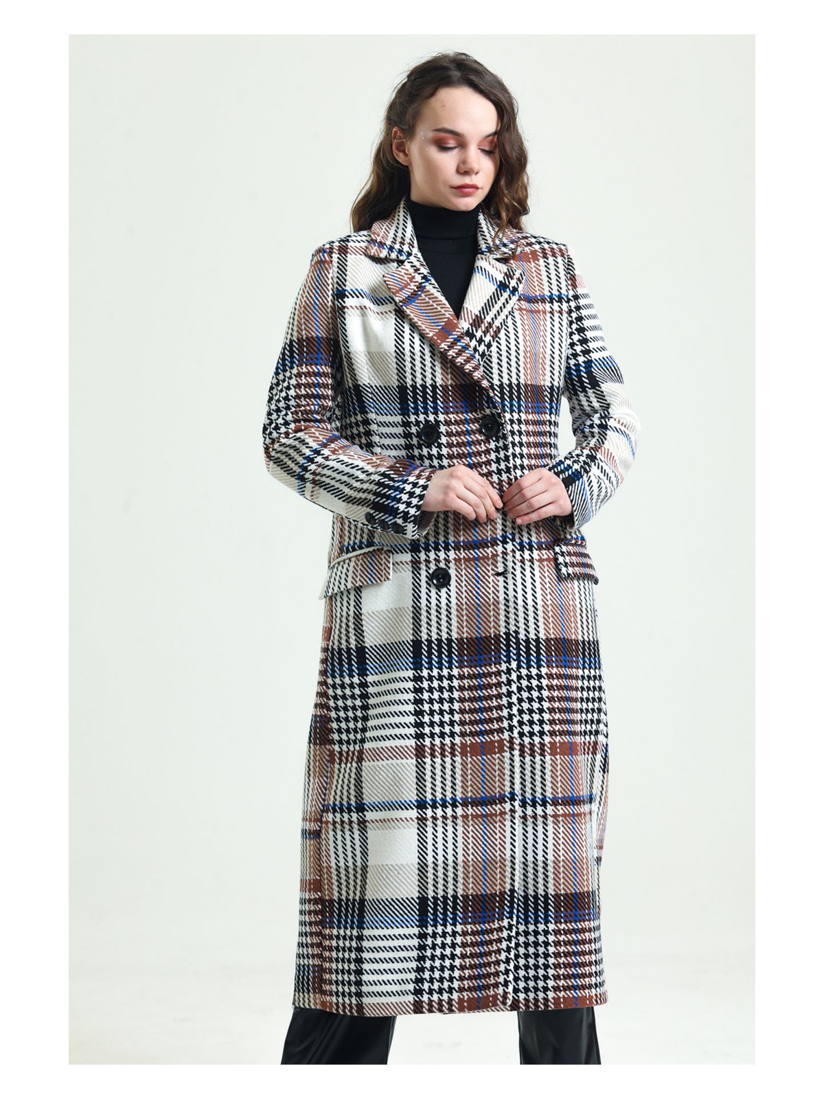 Sense Astarlı Desenli Uzun Kaban | KBN34176