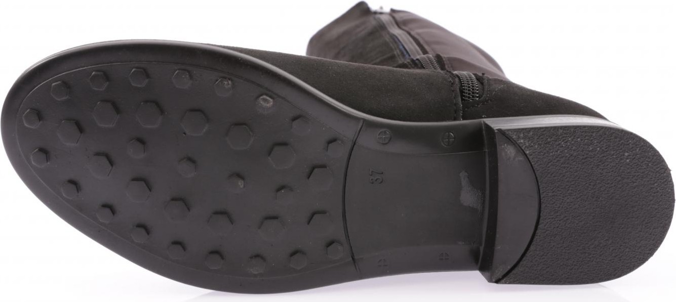 DGN 501 Kadın Knee High Flats Çizme 20K Siyah Suni Deri Arkası Stretch Şık Tasarım görsel 5
