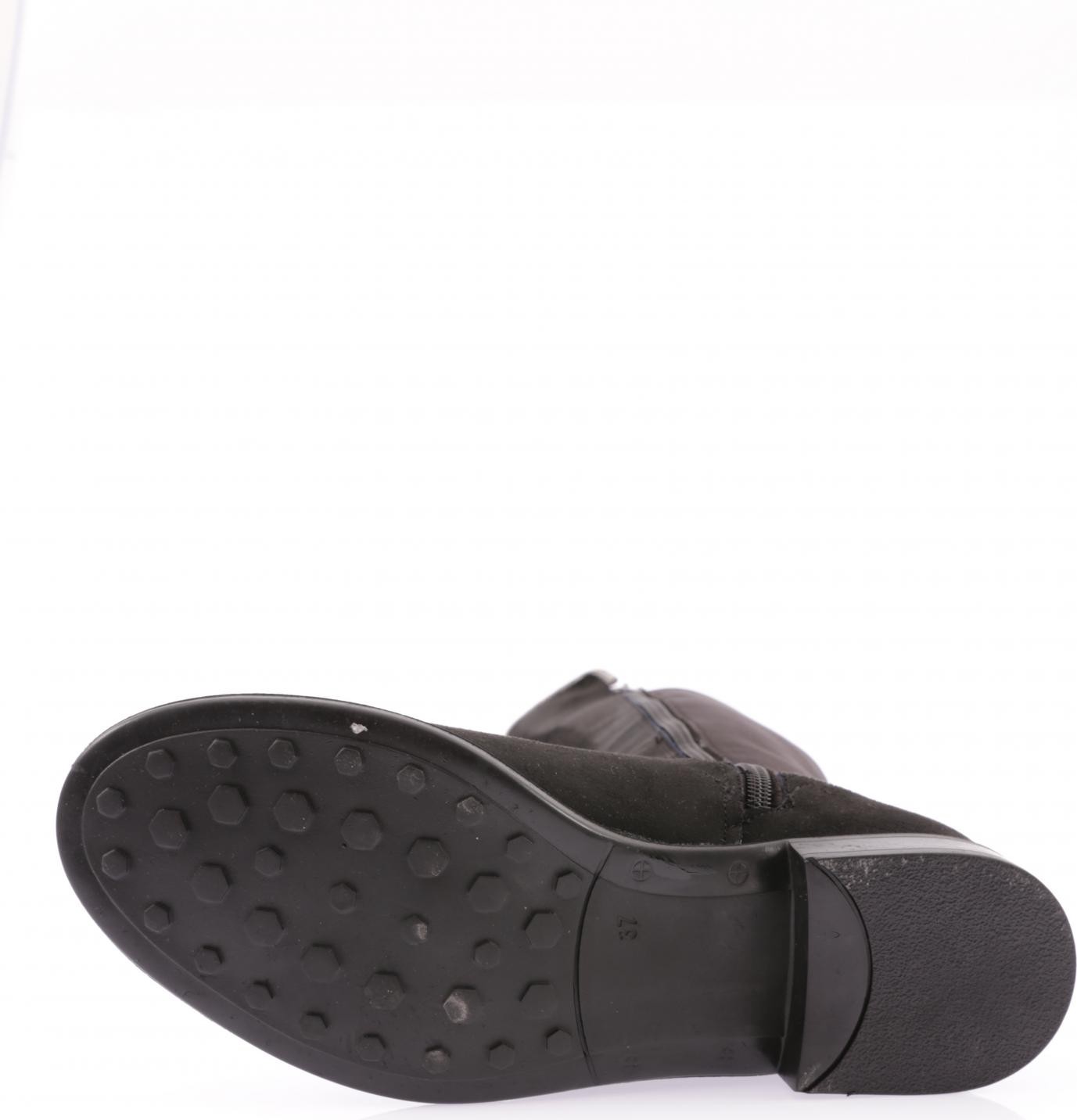 DGN 508 Kadın Arkası Stretch Yan Taşlı Şerit Knee High Flats Çizme görsel 5
