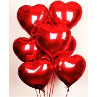 Happyland 14 Şubat Folyo Kalp Balon 5 Adet Kırmızı Romantik Evlilik Teklifi
