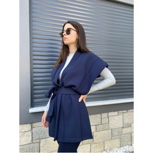 Kinua Studio Yumuşak Dokulu Kapitone Kalın Ovre Yelek Kimono