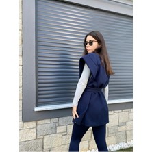 Kinua Studio Yumuşak Dokulu Kapitone Kalın Ovre Yelek Kimono