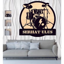 Hediyelikevi Kişiye Özel Basgitar Müzik Temalı Ahşap Duvar Tablo