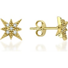 Kairos Jewelry 14 Ayar Altın Parlayan Yıldız Çivi Küpe KRS-K31-14GEZ