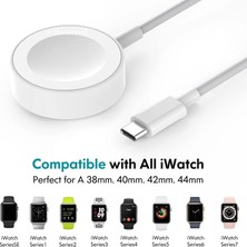 MTK Moveteck Apple Watch Şarj Cihazı Typce Series 8/7/6/5/4/3/2/1/se ile Uyumlu Type-C Manyetik Iwatch Şarj Cihazı, USB Şarj Kablolu Hızlı Taşınabilir Şarj Aleti