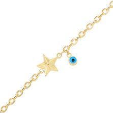 Altın Sepeti Altın Göz Boncuklu Yıldız Bileklik