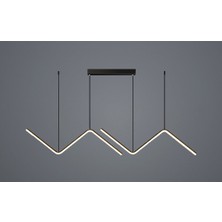 Acrolite Double Z Dekoratif Sarkıt LED Aydınlatma Avize Siyah 4000K