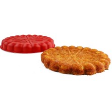 Begüsa Turta Teflon Kek Kalıbı Kırmızı Kalp Desen