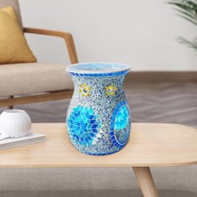 Yağ Brülörü Tealight Mum Tutucu Şamdan Difüzör Mavi