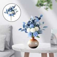 Beverly Yapay Çiçek Buket Gerçekçi Dekorasyon Ipek Diy Mavi ve Beyaz