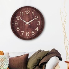 Beverly Iskandinav Duvar Saat Sessiz Saatler Yatak Odası Ev Yemek Odası Dekor Koyu Ahşap