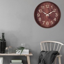 Beverly Iskandinav Duvar Saat Sessiz Saatler Yatak Odası Ev Yemek Odası Dekor Koyu Ahşap