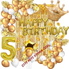 Çıtı Pıtı Store 5 Yaş Lüks Happy Bırthday Kral Taçlı Doğum Günü Seti